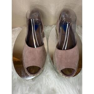 Verbenas CRUZ Pink Size 9 Suede D'Orsay Peep Toe Espadrille Flats